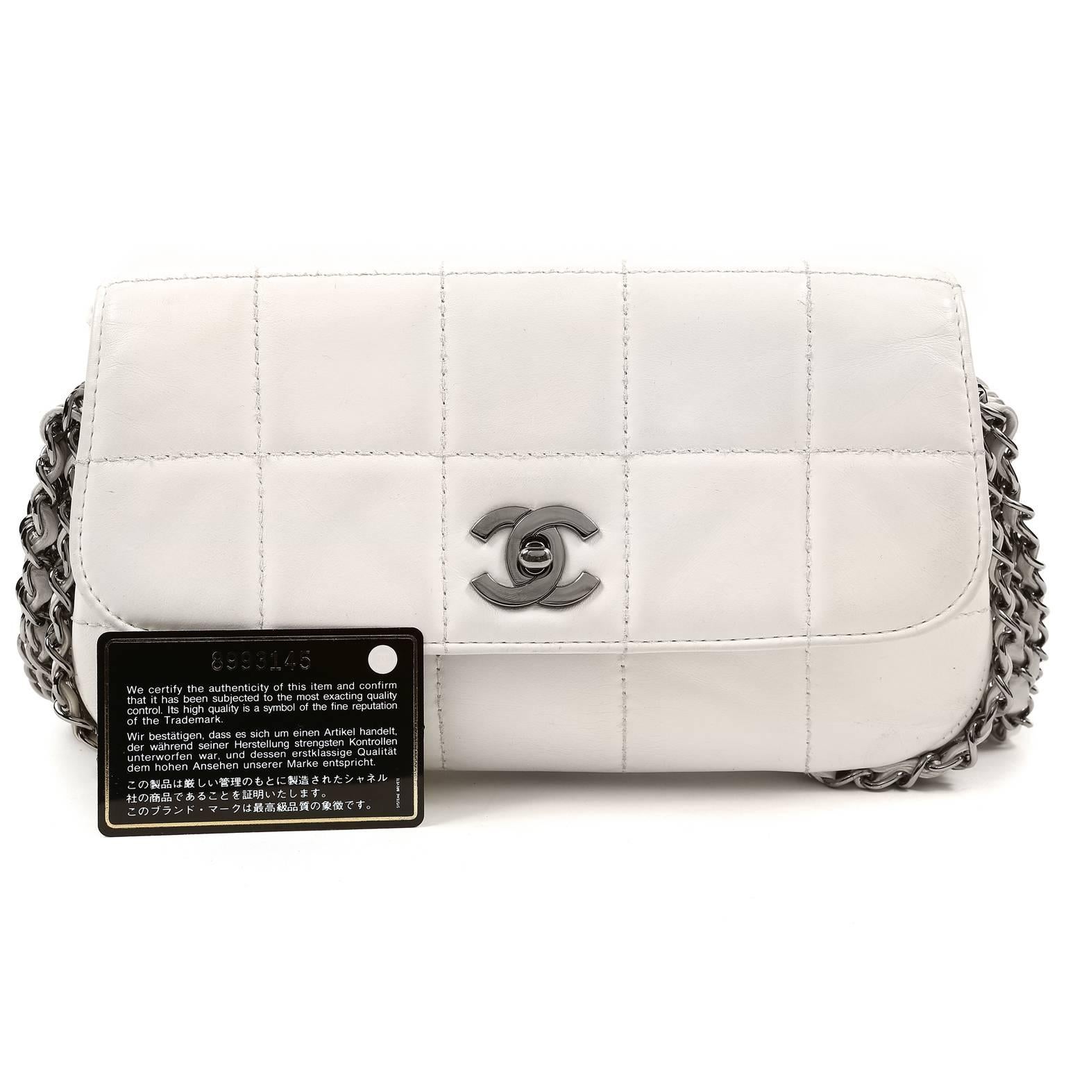 Chanel White Leather Multi Chain Flap Bag- Special Edition 4