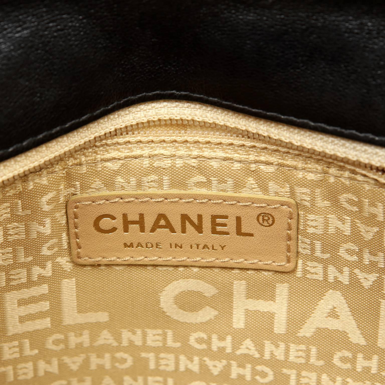 Chanel Black Leather Square Quilted Shoulder Bag 4