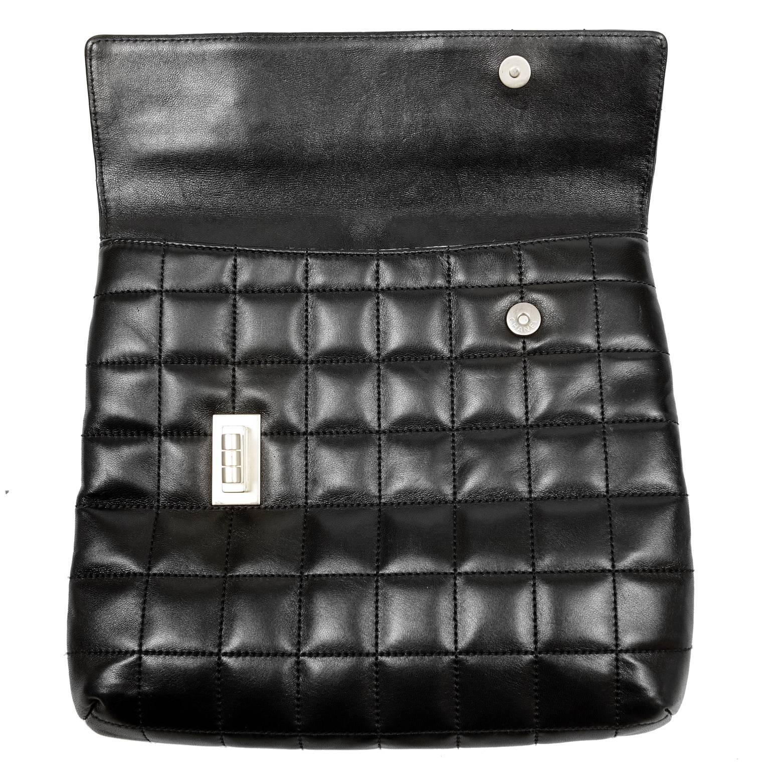 Chanel Black Leather Square Quilted Shoulder Bag 3