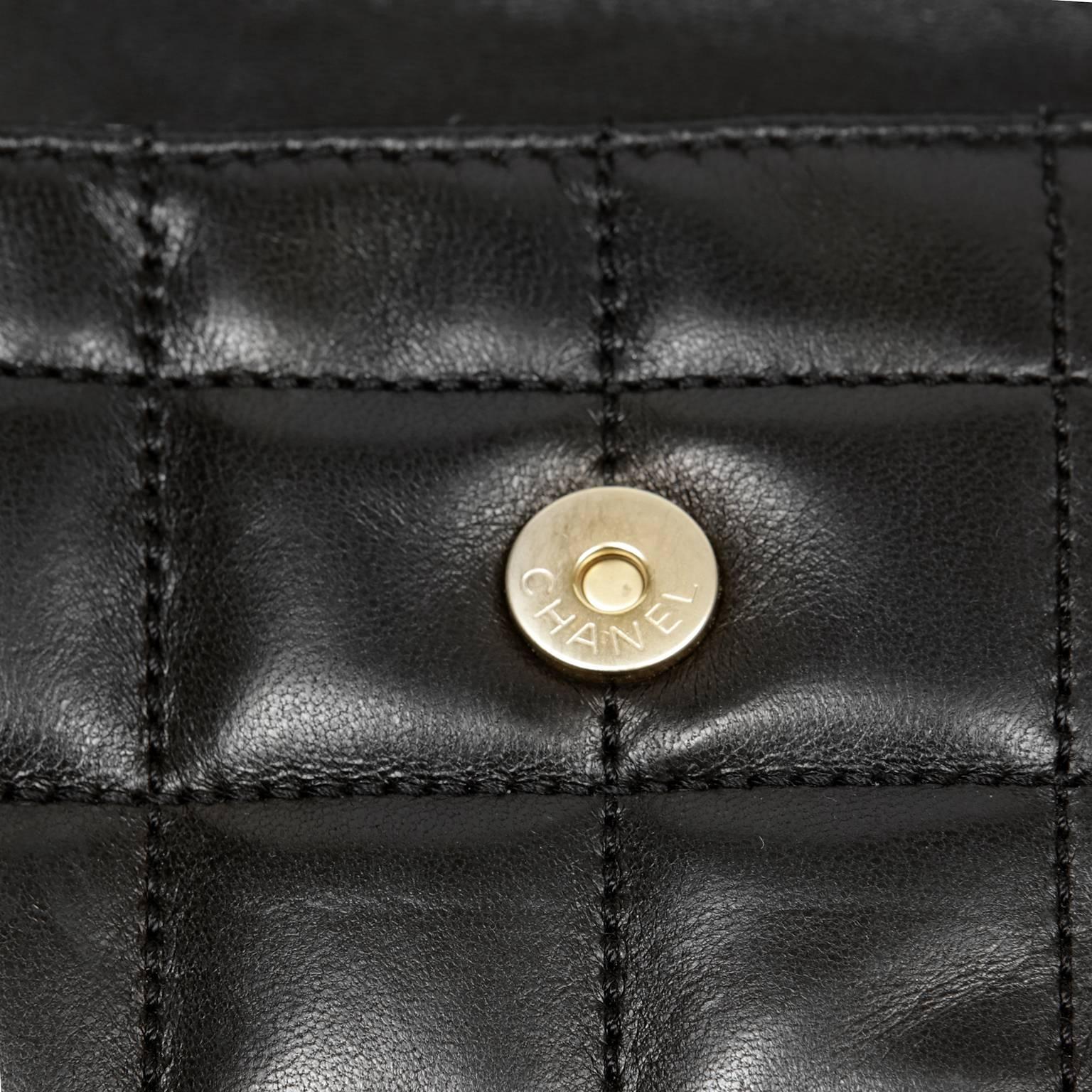 Chanel Black Leather Square Quilted Shoulder Bag 5