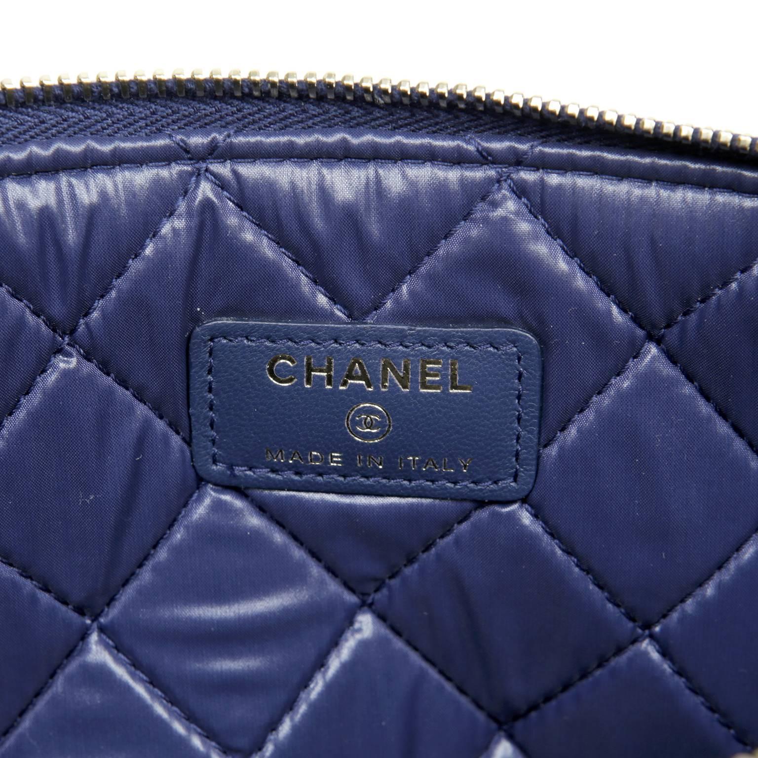 Chanel Blue Quilted Leather Boy Clutch Portfolio 3