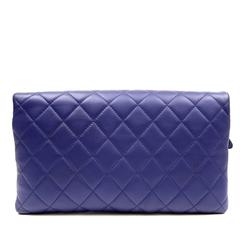 Chanel Purple Quilted Leather Foldover Clutch