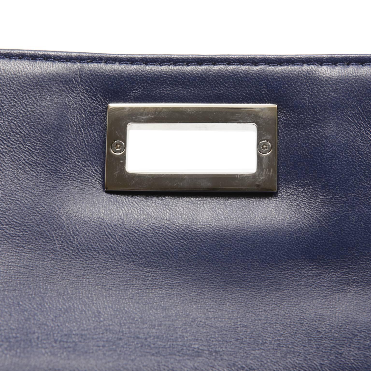 Chanel Navy Blue Patent Leather Reissue Flap Bag- Medium 4