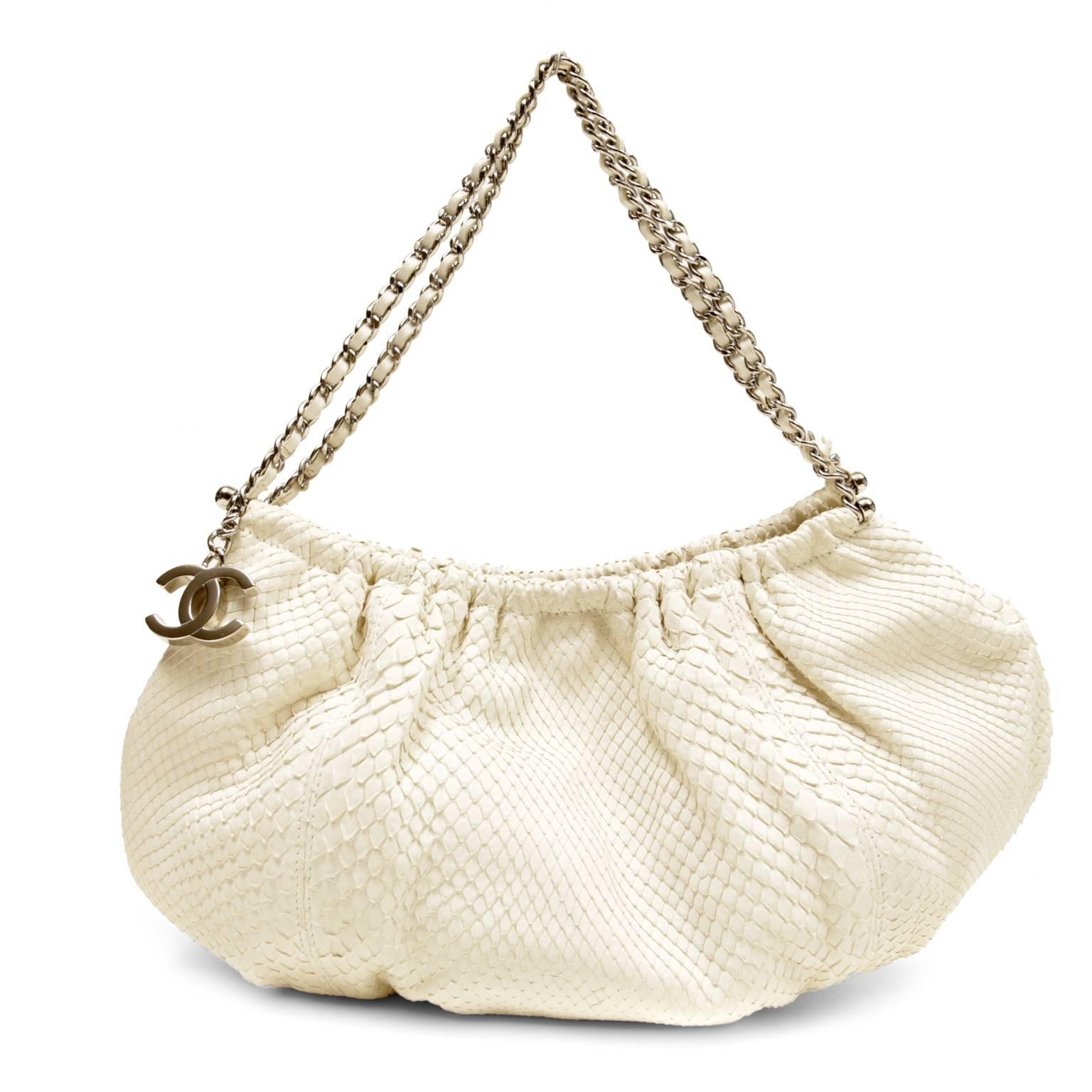Chanel Ivory Python Half Moon Bag 5