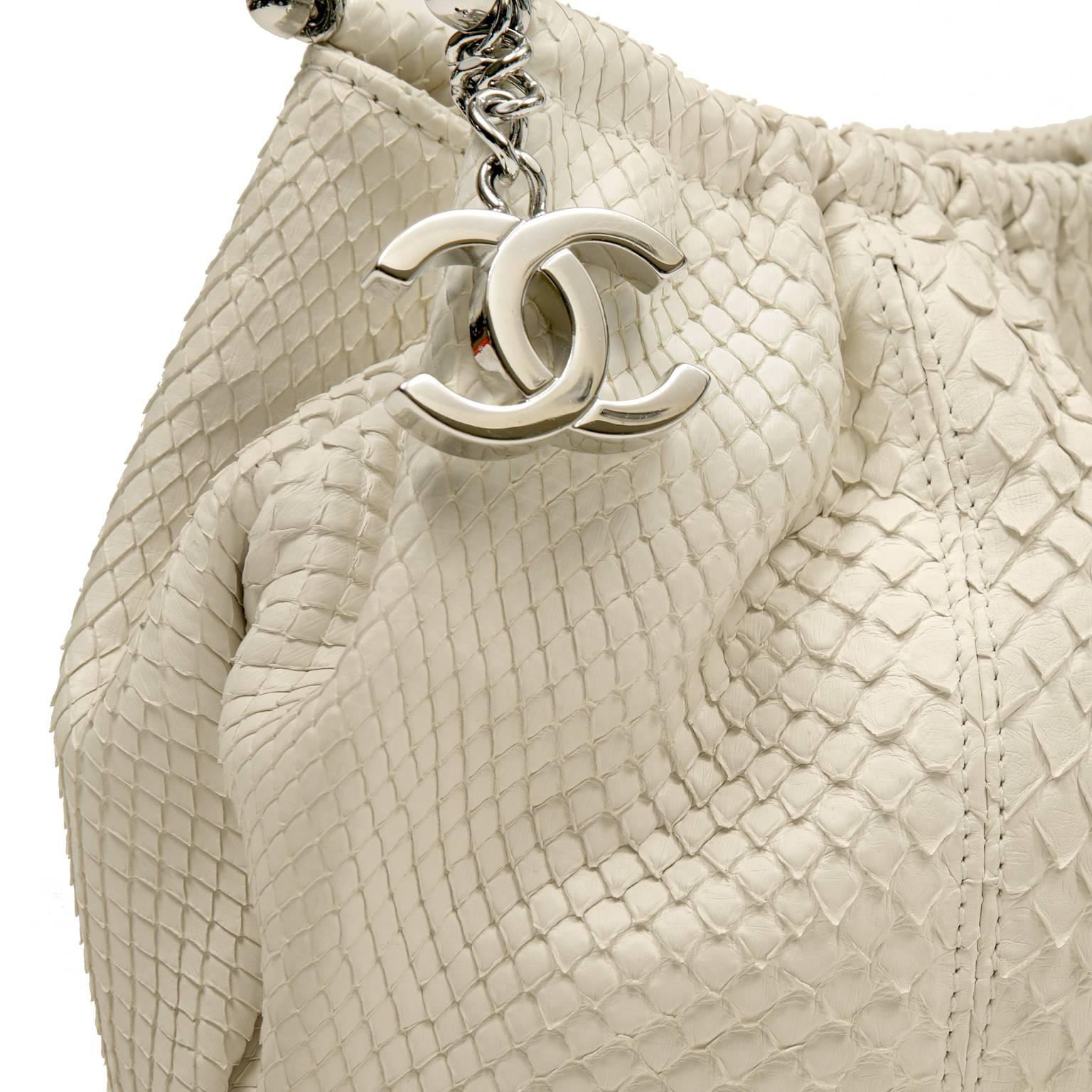 Women's Chanel Ivory Python Half Moon Bag
