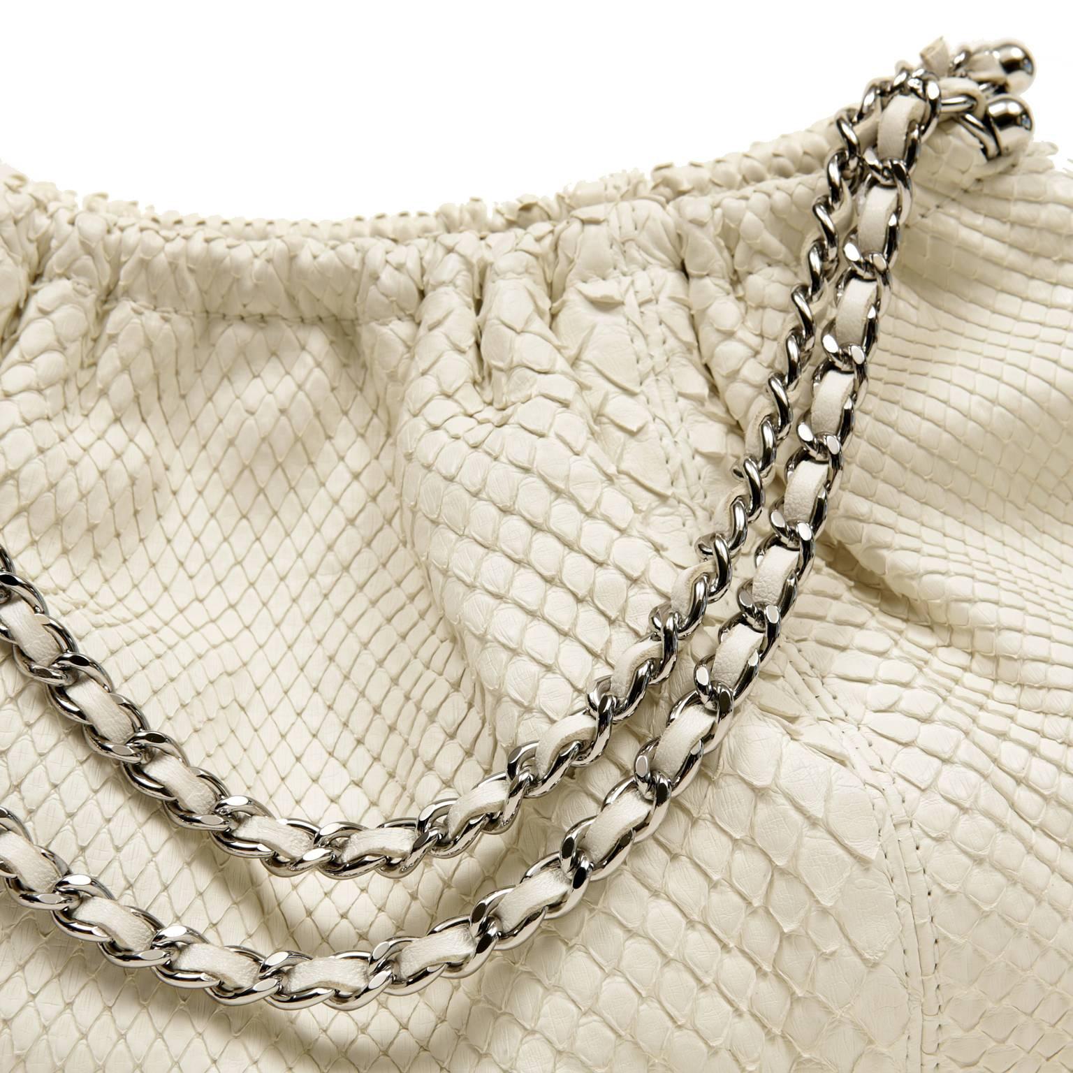 Chanel Ivory Python Half Moon Bag 1