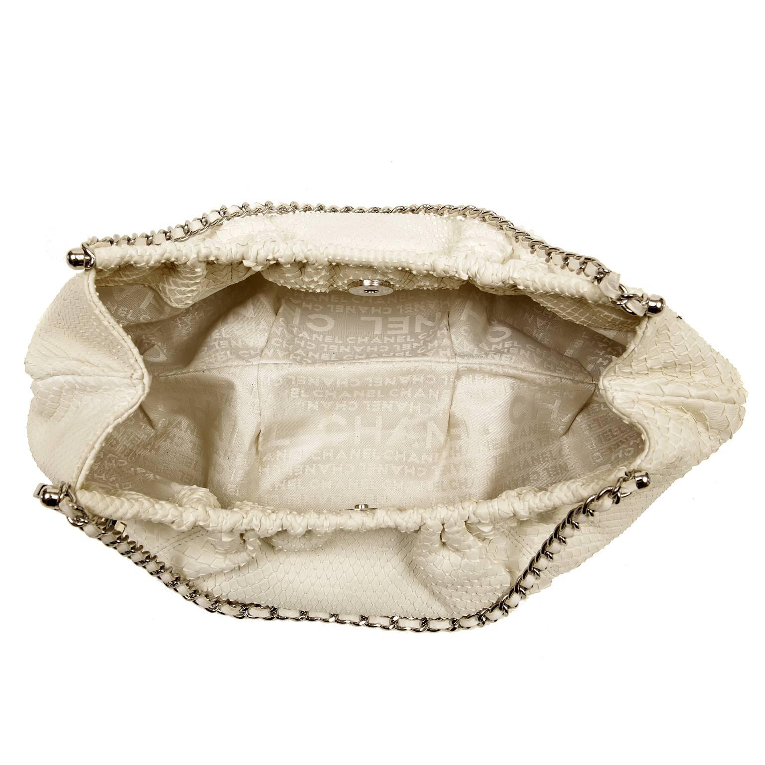Chanel Ivory Python Half Moon Bag 2