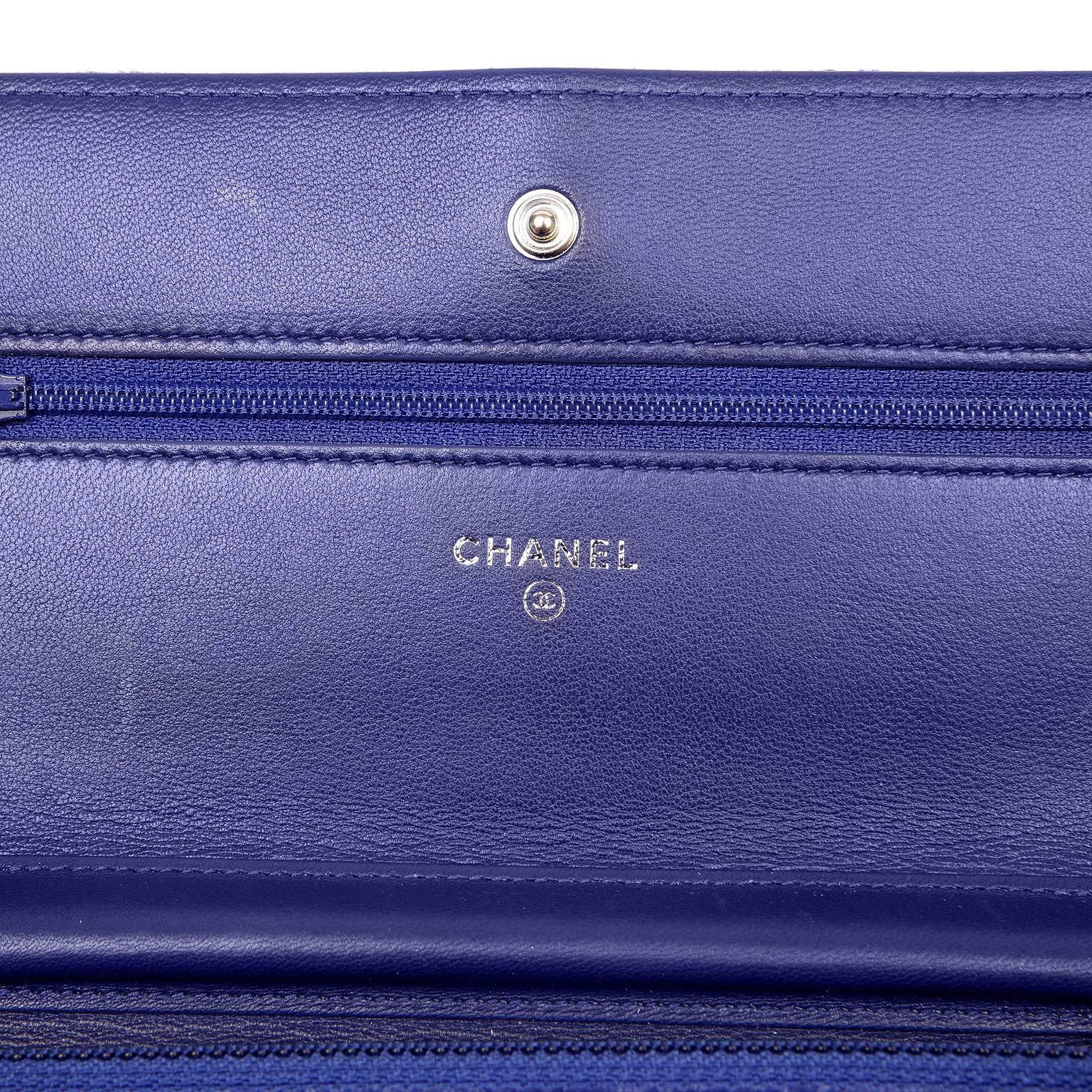 Chanel Velvet WOC- Electric Blue Velvet Wallet on a Chain 1