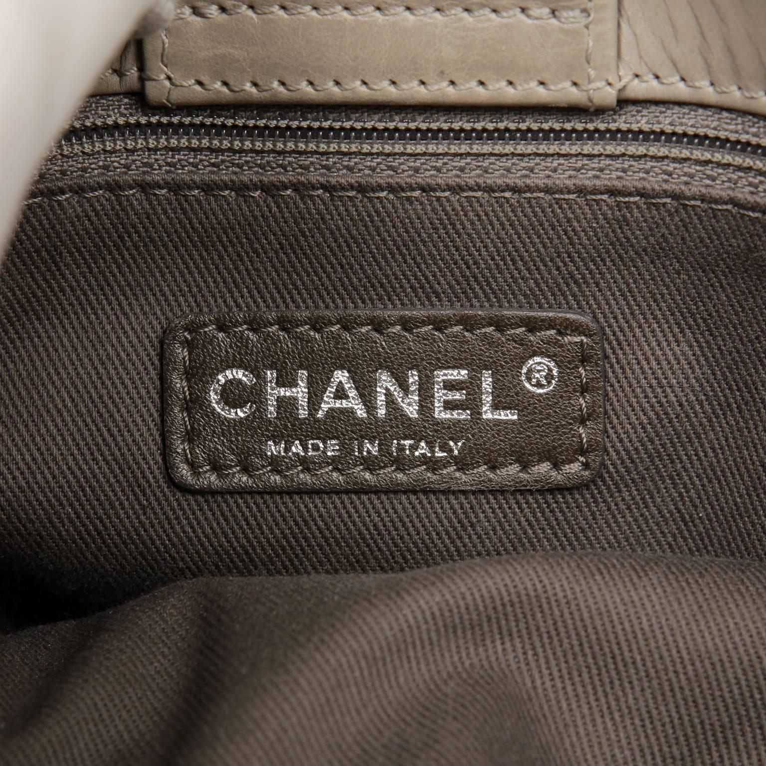 Chanel Grey Distressed Leather Portobello Tote Bag 4