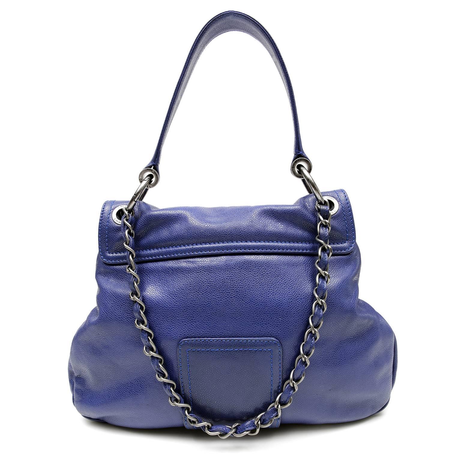Chanel Cobalt Blue Caviar Leather Hobo- PRISTINE
 The bold color combined with the versatility of the optional strap choices makes this unique piece a great daily bag.

Vivid cobalt blue caviar leather is textured and durable.  It is further