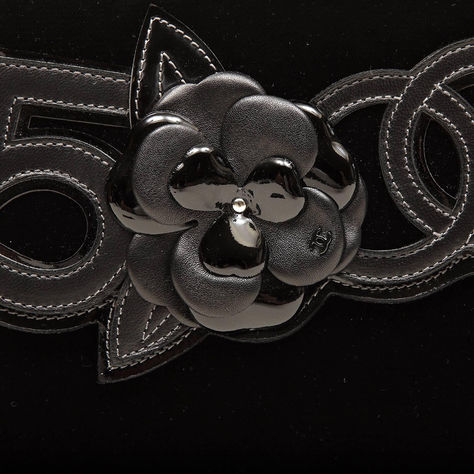 Women's Chanel Black Velvet and Leather Precious Symbols Bag For Sale