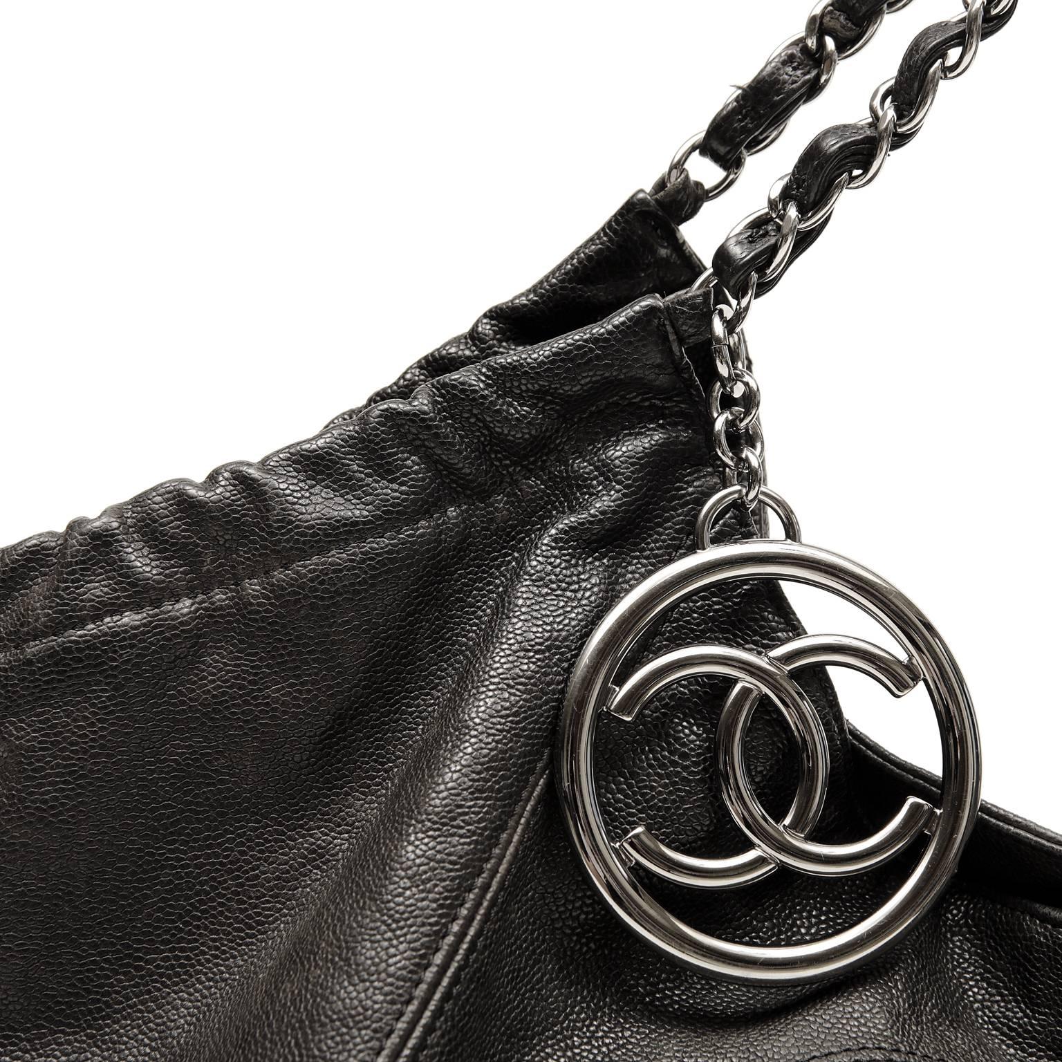 Chanel Black Coco Cabas Tote- Distressed Caviar Leather 1