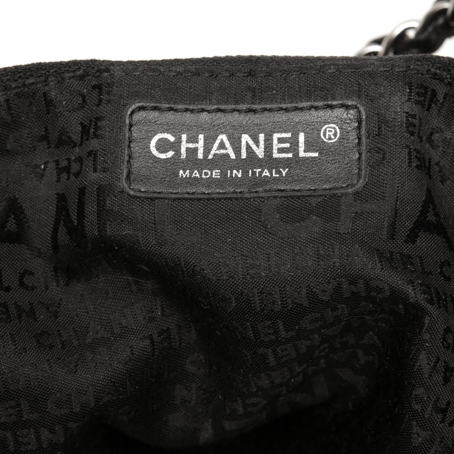 Chanel Black Coco Cabas Tote- Distressed Caviar Leather 4
