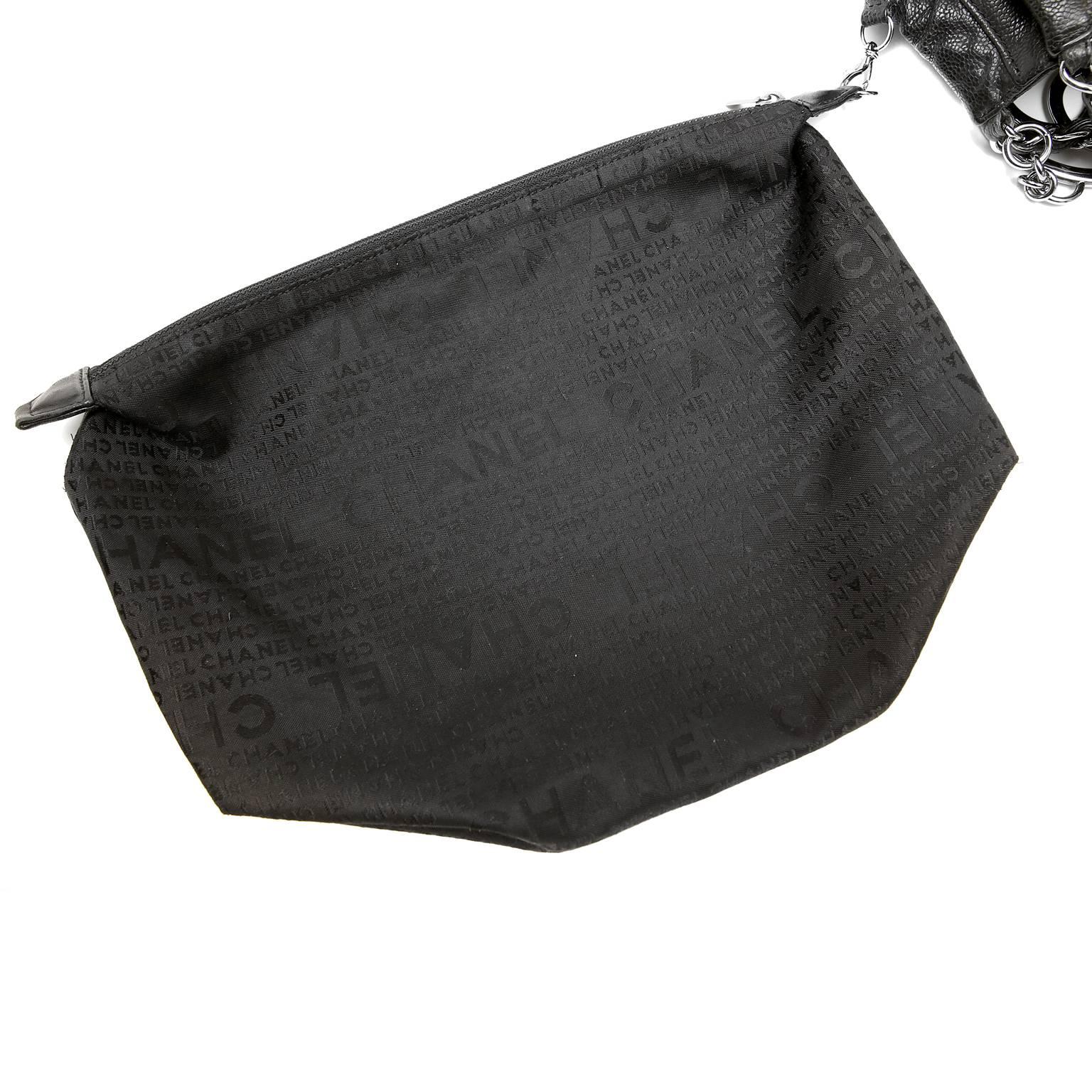 Chanel Black Coco Cabas Tote- Distressed Caviar Leather 6