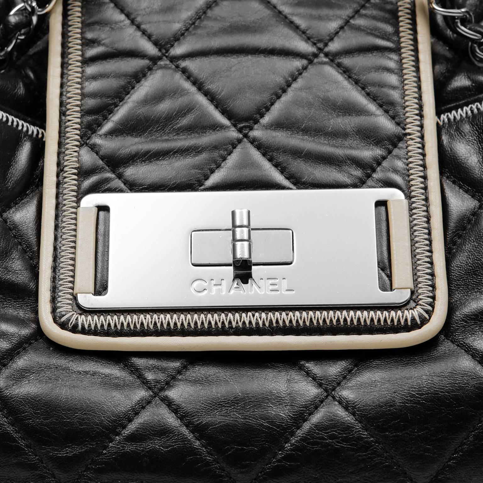 Chanel Black Leather Mademoiselle Flap Tote Bag 1