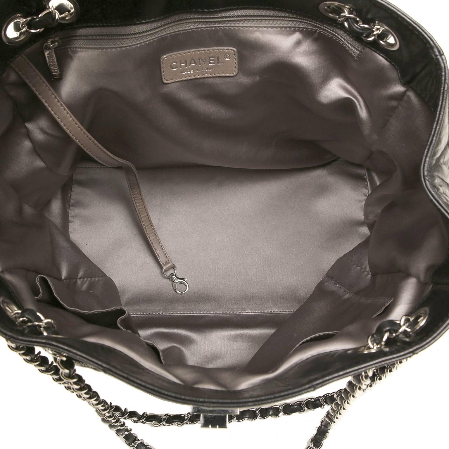 Chanel Black Leather Mademoiselle Flap Tote Bag 3