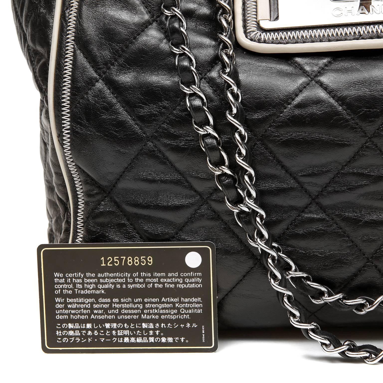 Chanel Black Leather Mademoiselle Flap Tote Bag 6