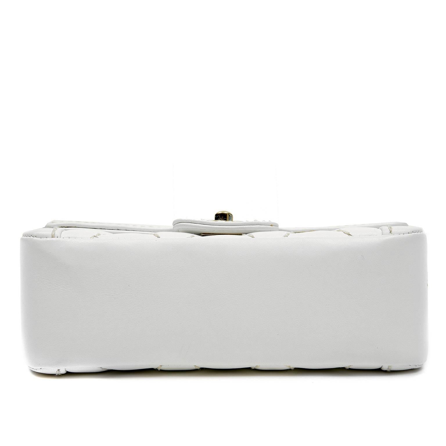 Chanel White Leather Mini Kelly Classic with GHW at 1stDibs
