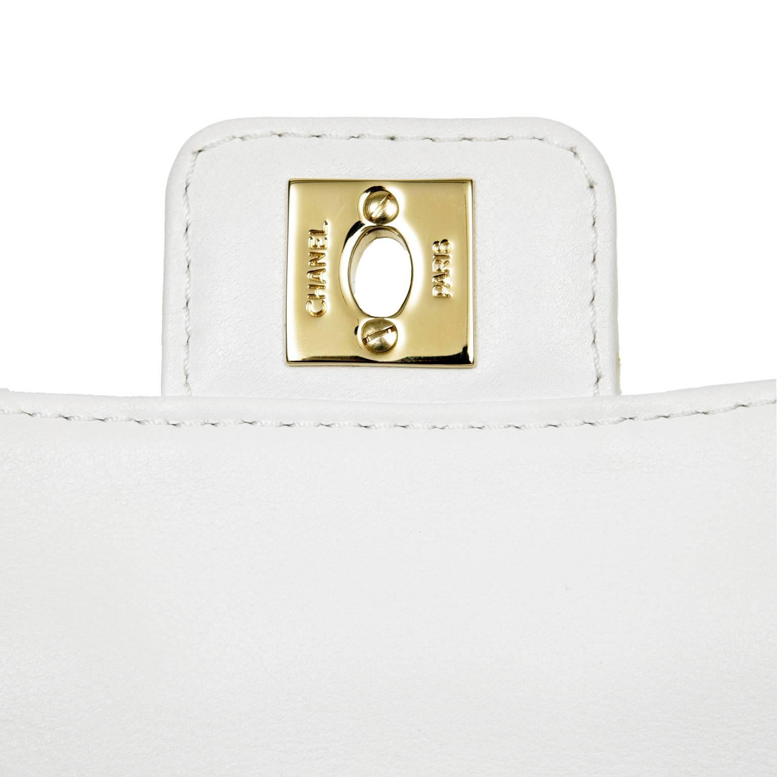Chanel White Leather Mini Kelly Classic with GHW  4