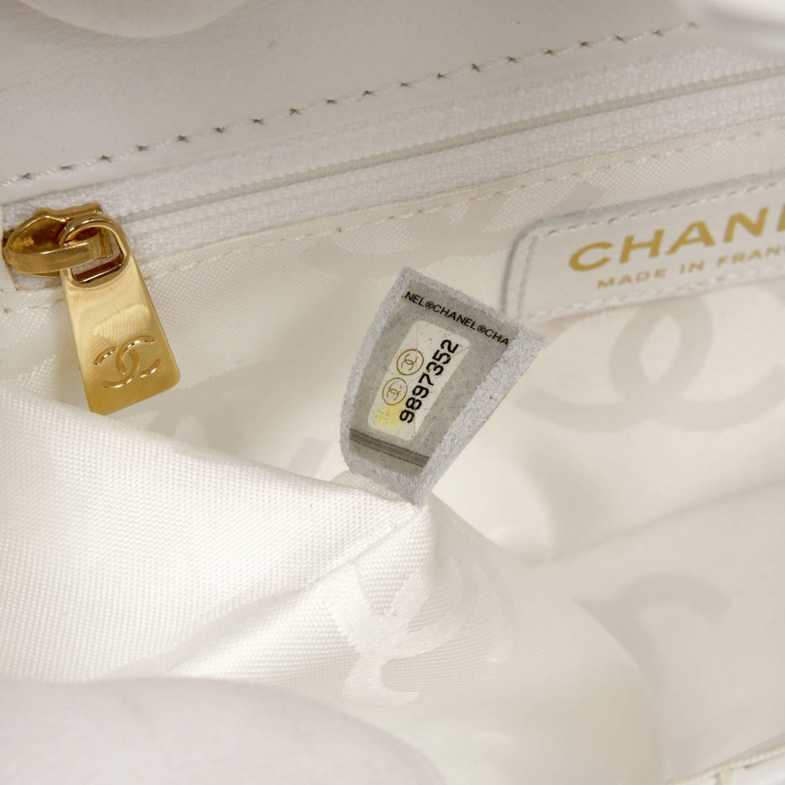 Chanel White Leather Mini Kelly Classic with GHW  5