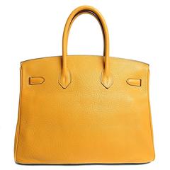 Hermès Moutarde Clemence 35 cm Birkin Bag- Mustard