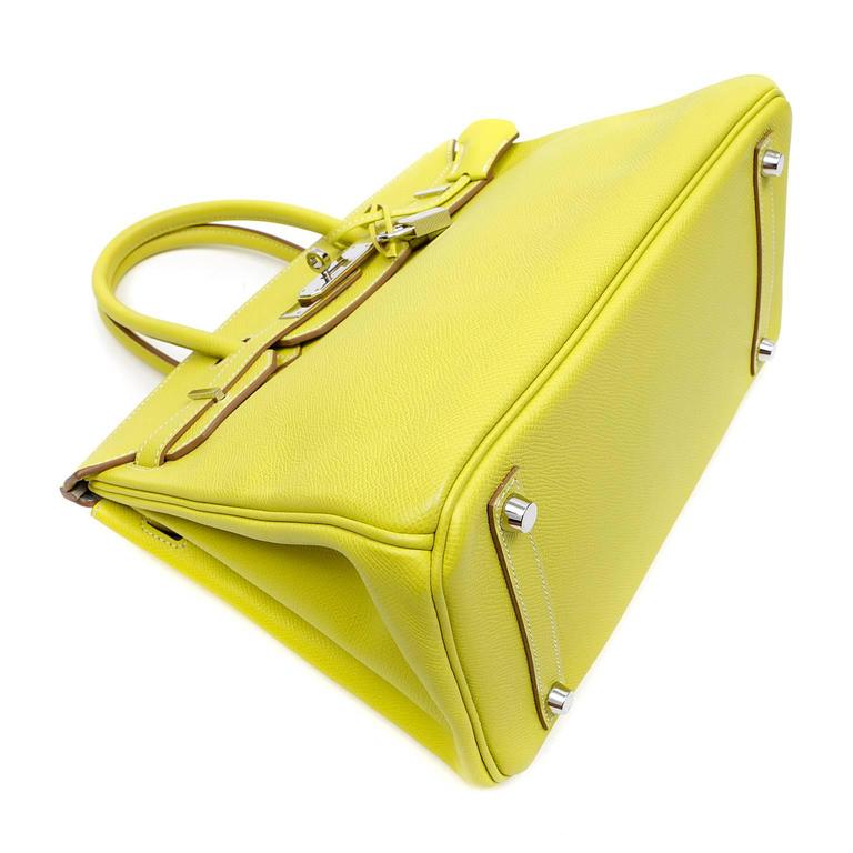 Hermès Soufre Yellow Epsom 30 cm Birkin Bag- Grey Interior, PHW at