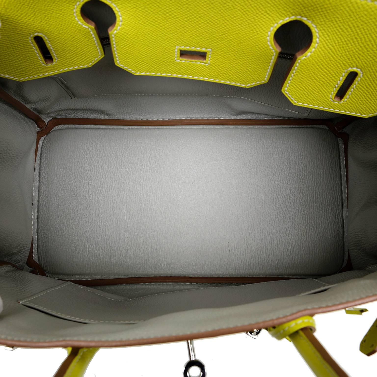 Hermès Soufre Yellow Epsom 30 cm Birkin Bag- Grey Interior, PHW 2