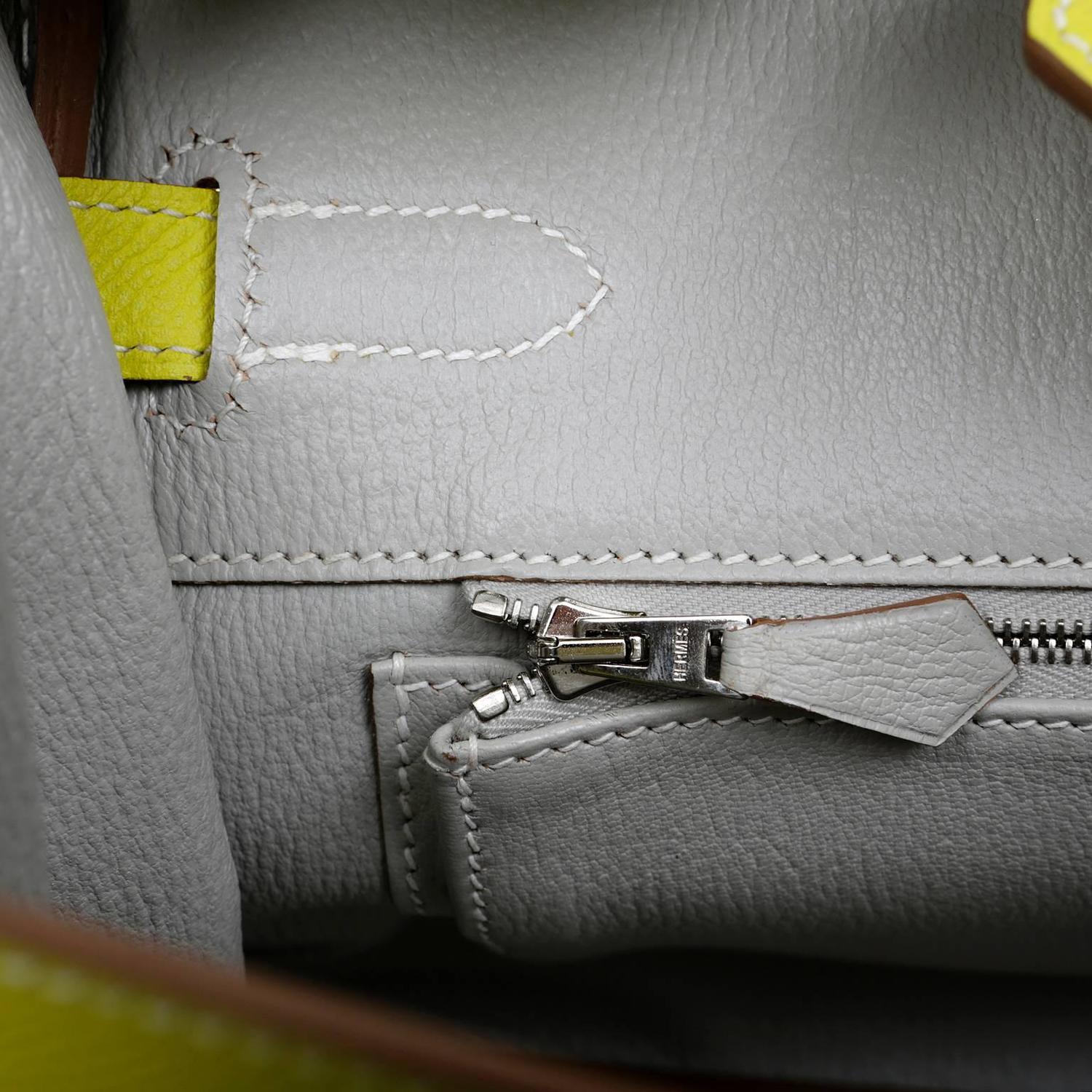 Herms Soufre Yellow Epsom 30 cm Birkin Bag- Grey Interior, PHW ...