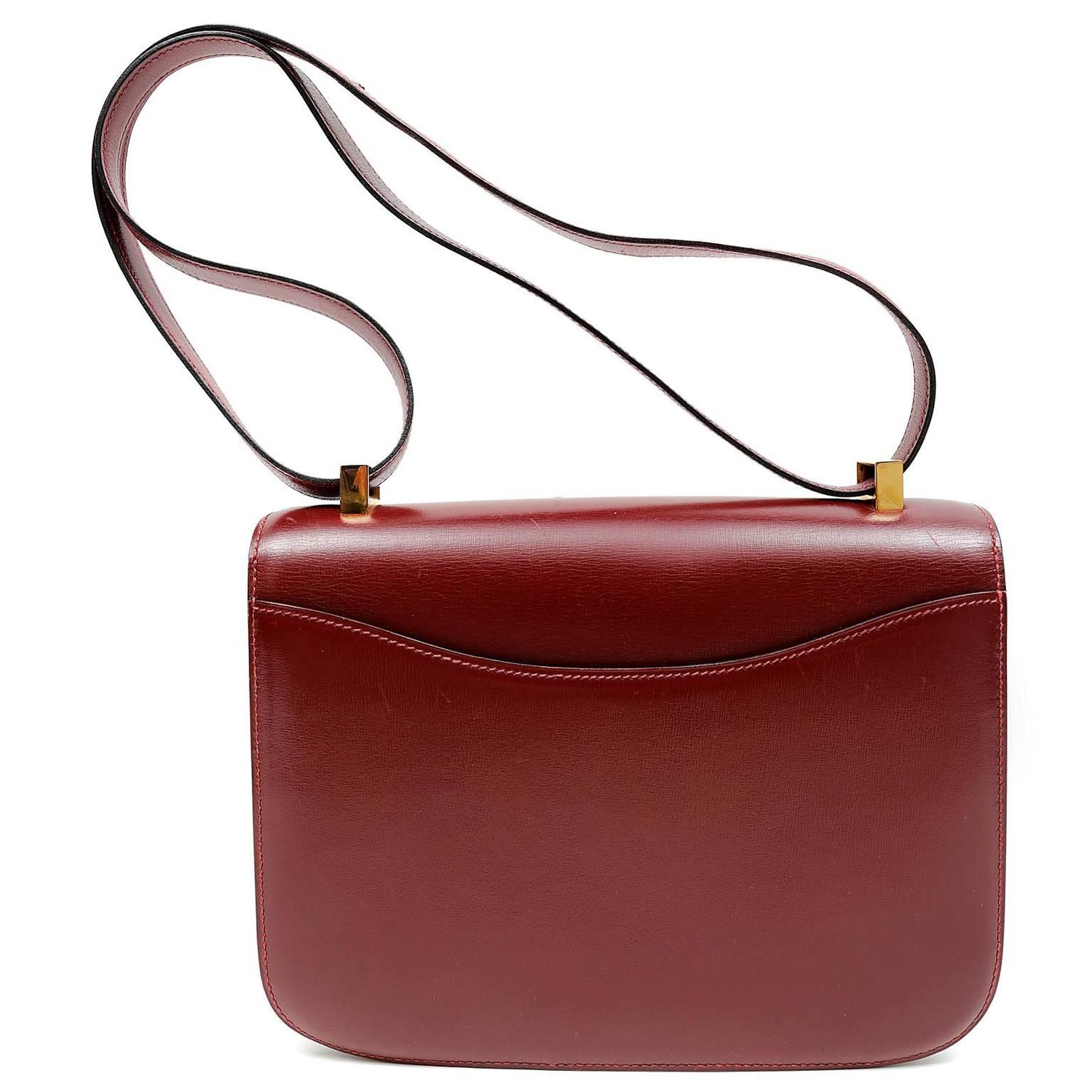birkin handbag price - Herms Burgundy Box Calf Constance- 23 cm GHW For Sale at 1stdibs