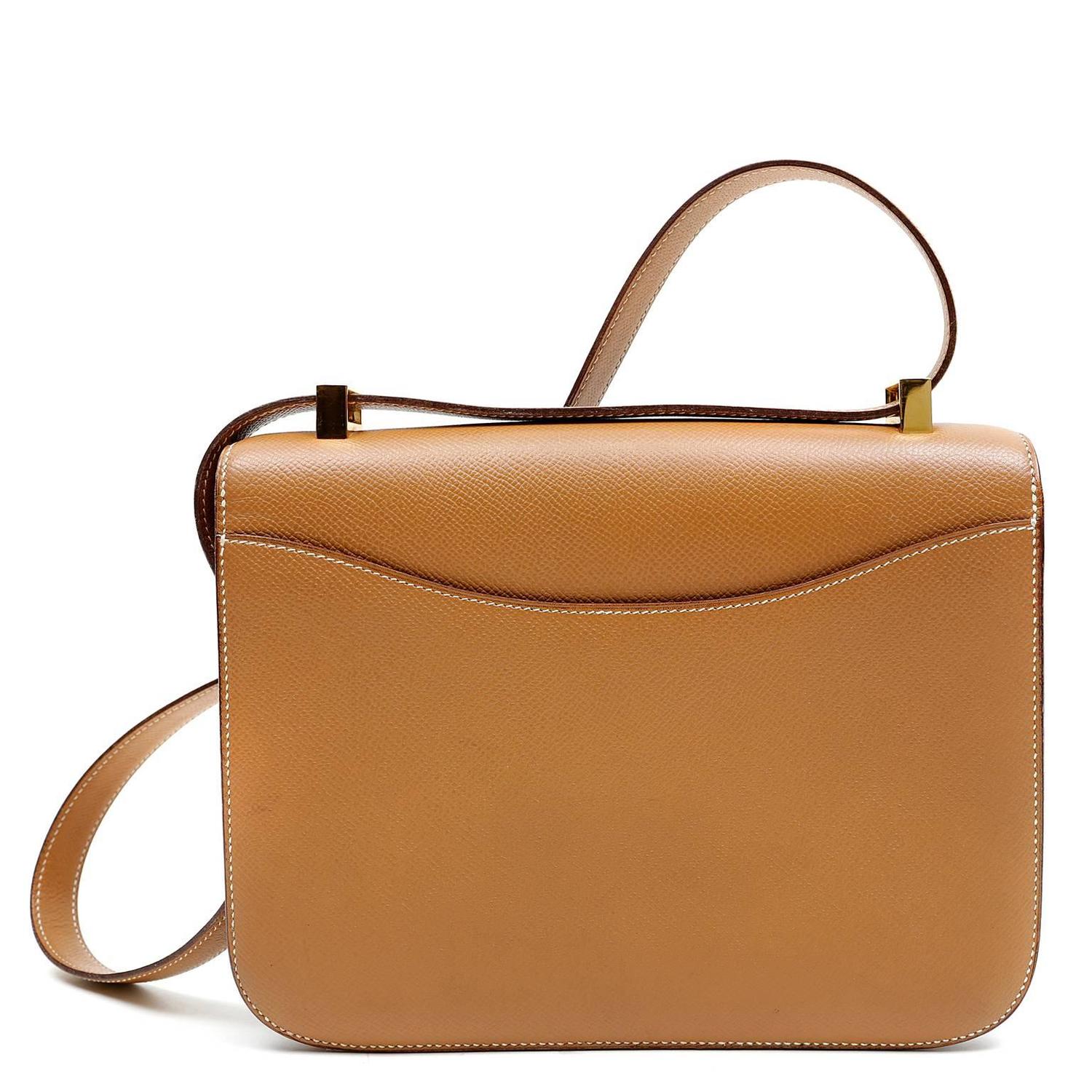 Herms Gold Epsom Leather Constance- 23 cm with GHW at 1stdibs