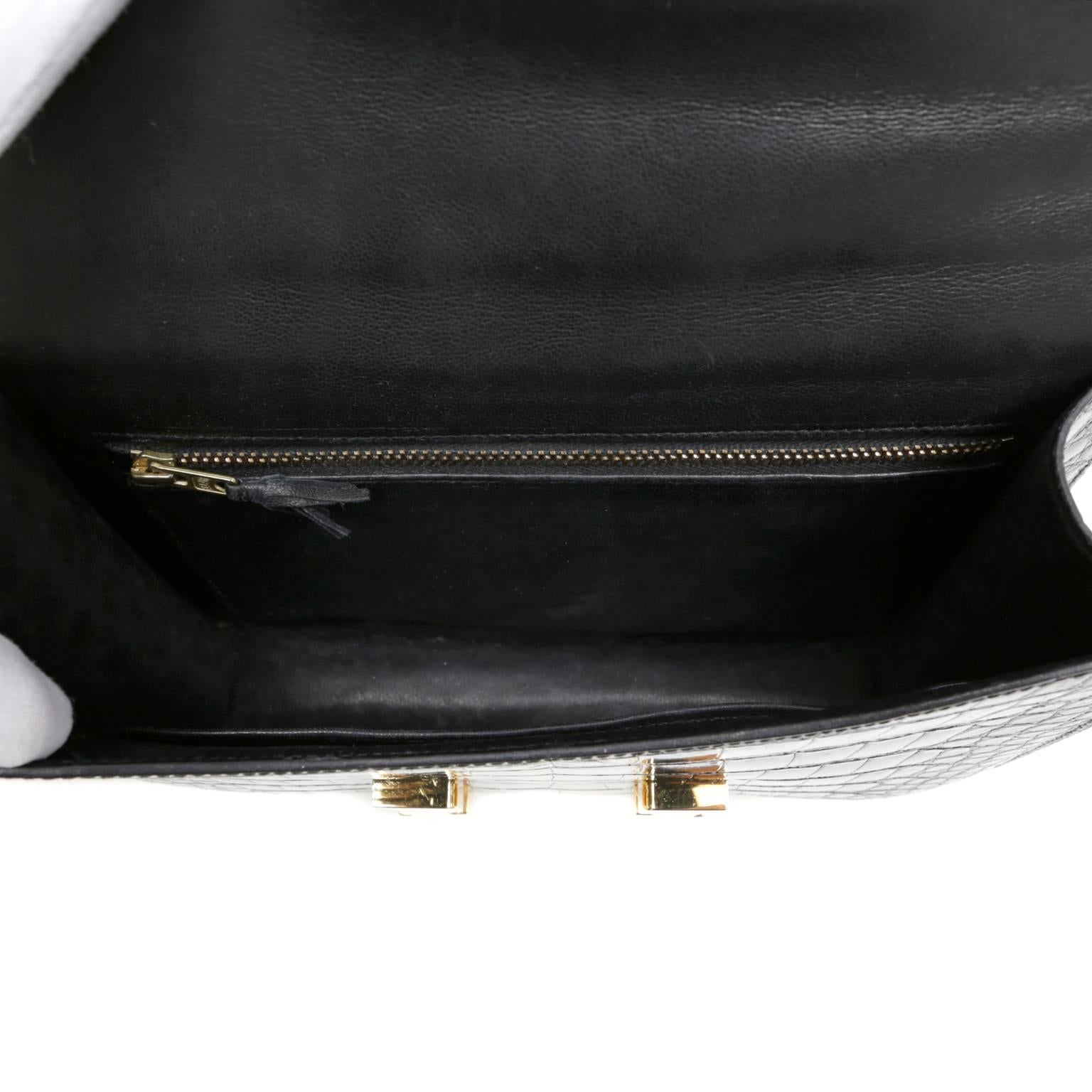 Hermès Black Alligator Constance Bag- 23 cm with Gold Hardware 3