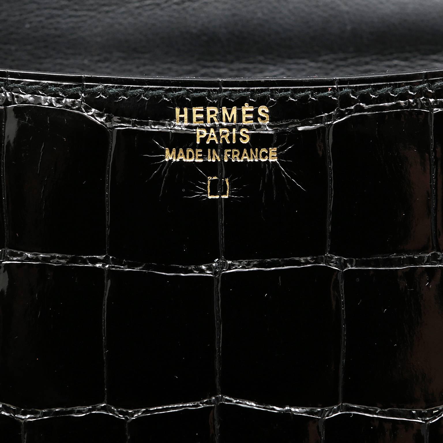 Hermès Black Alligator Constance Bag- 23 cm with Gold Hardware 4