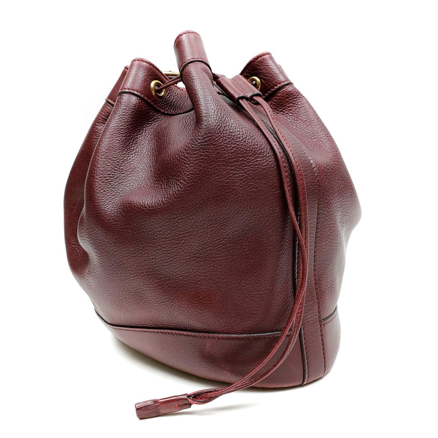 hermes bag replica - Herms Bordeaux Leather Vintage Market Bucket Bag For Sale at 1stdibs