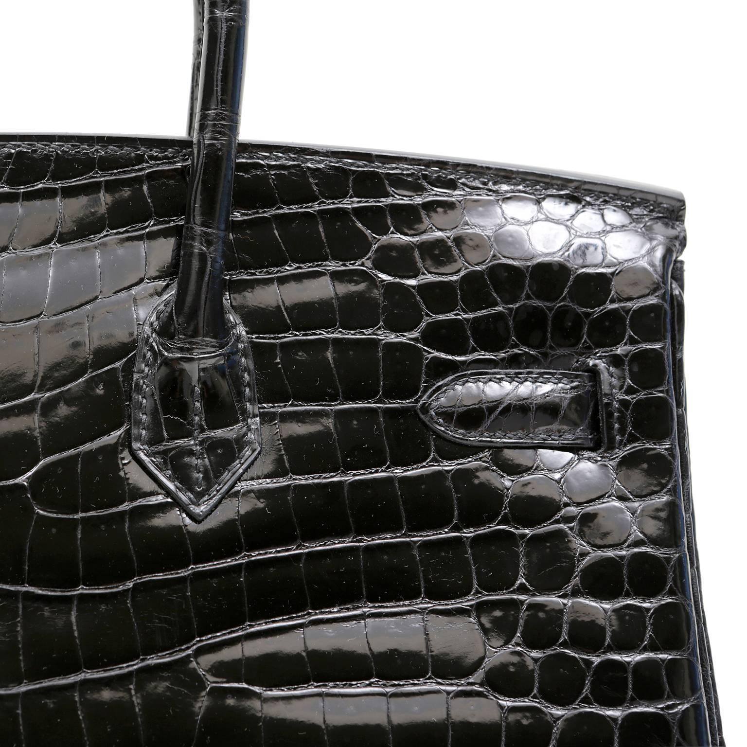 Hermès Black Porosus Crocodile 35 cm Birkin Bag, PHW 5
