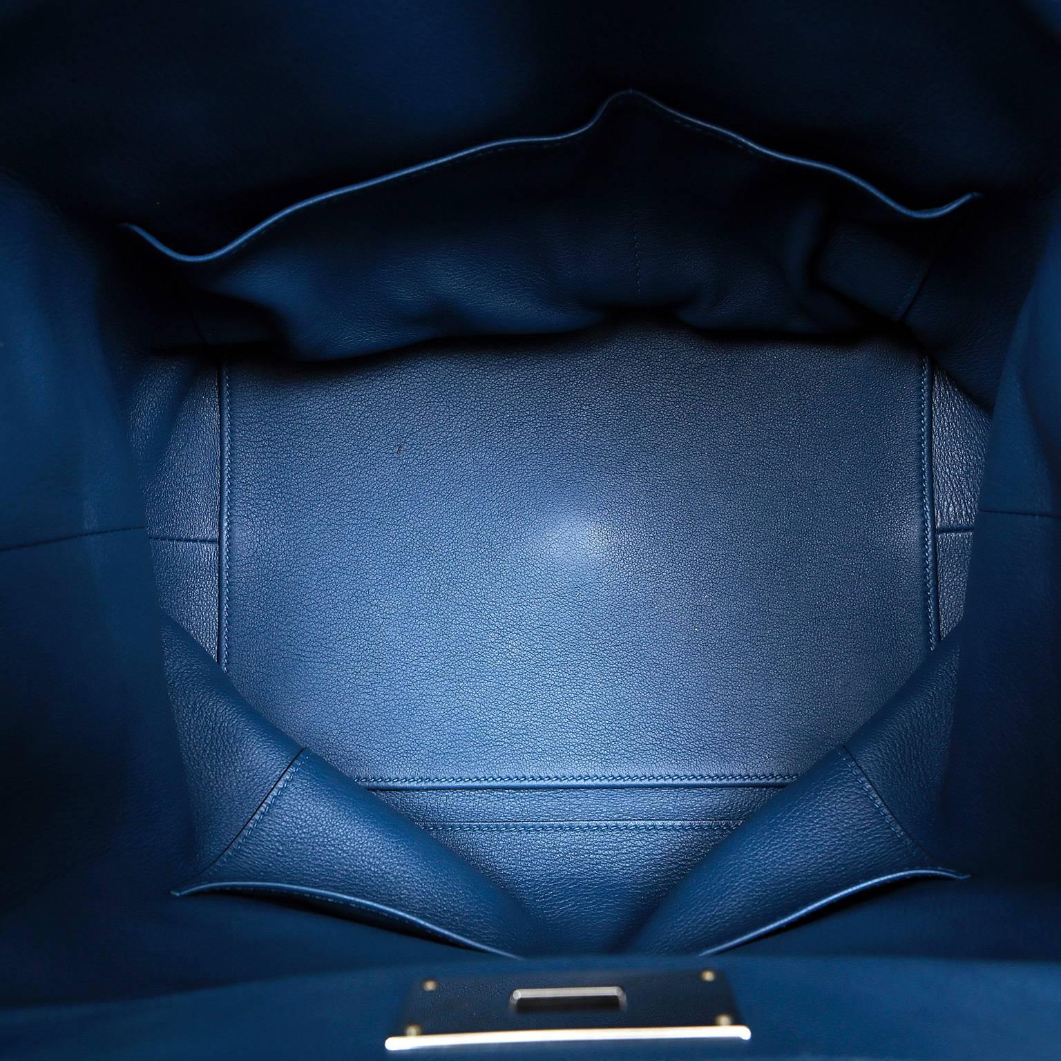 Hermès Blue Colvert 26 cm Swift Leather Toolbox Bag 3