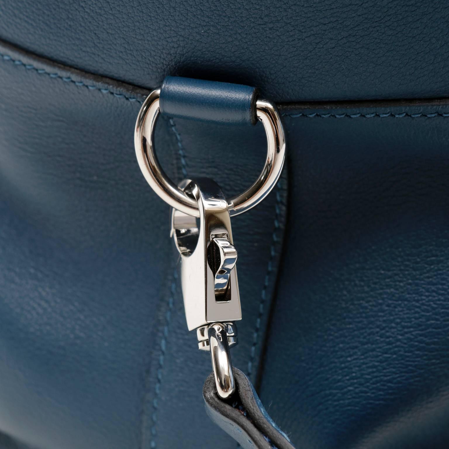 Hermès Blue Colvert 26 cm Swift Leather Toolbox Bag 2