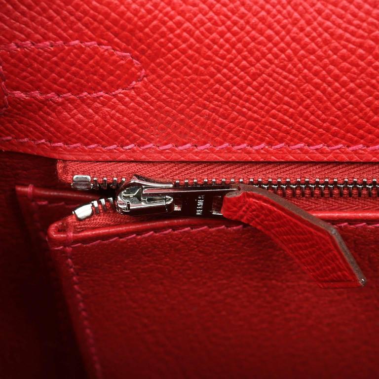Hermes Birkin 25cm Red Epsom Leather GHW (OOXZX) 144020005233 Do