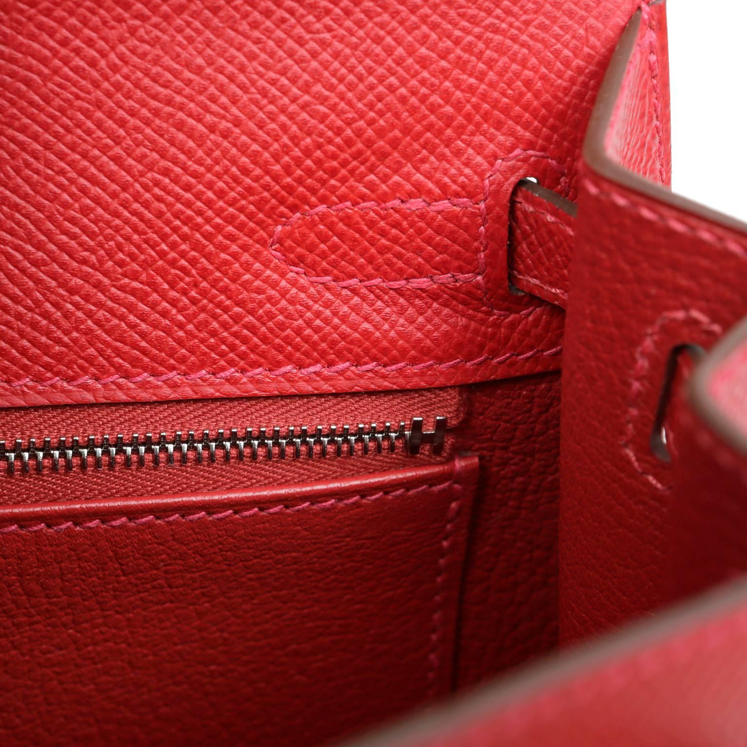 Hermès Rouge Casaque Epsom cm Kelly Sellier- 25 cm PHW 3
