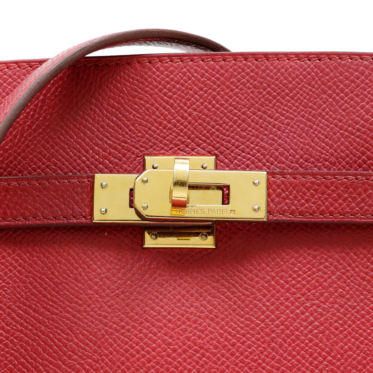 Women's Hermès Red Epsom Kelly Sport CrossBody Bag