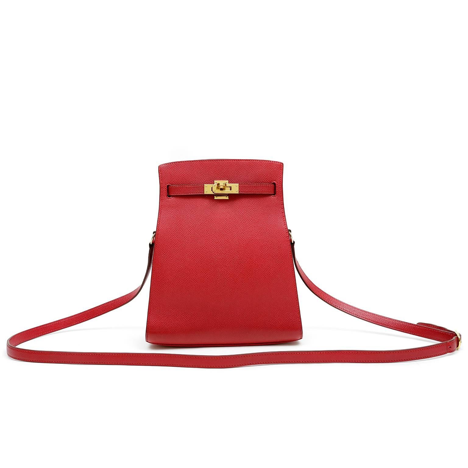 Hermès Red Epsom Kelly Sport CrossBody Bag 5