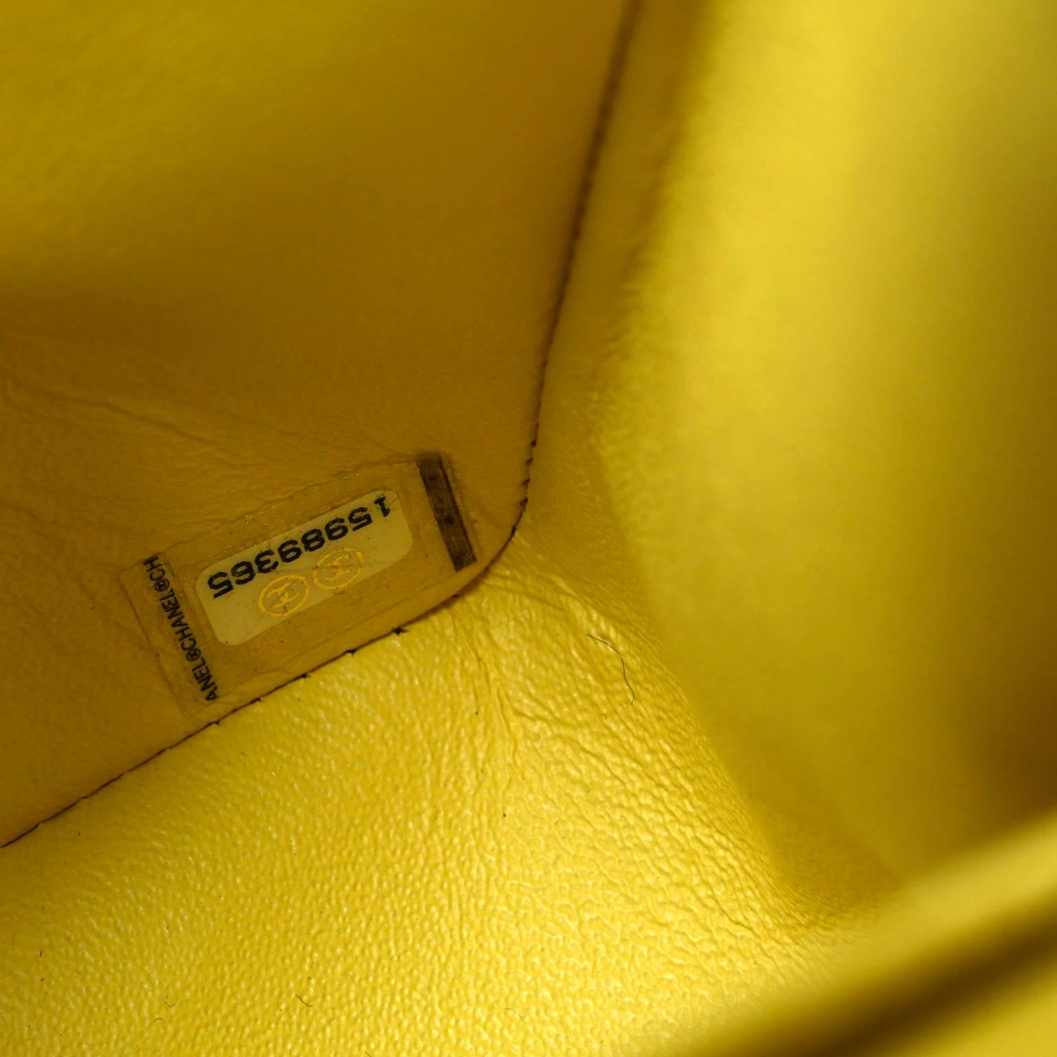 Chanel Yellow Leather Jumbo Classic Double Flap Bag 4