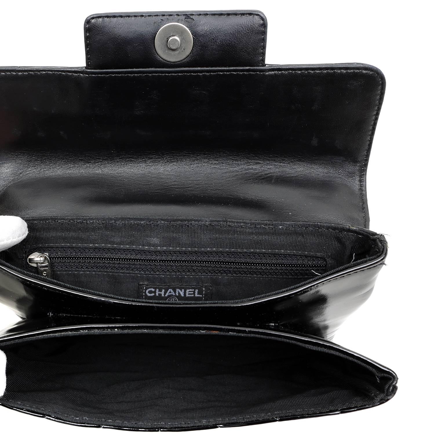Women's Chanel Black Patent Leather Digital Flap Bag- Keyboard Closure