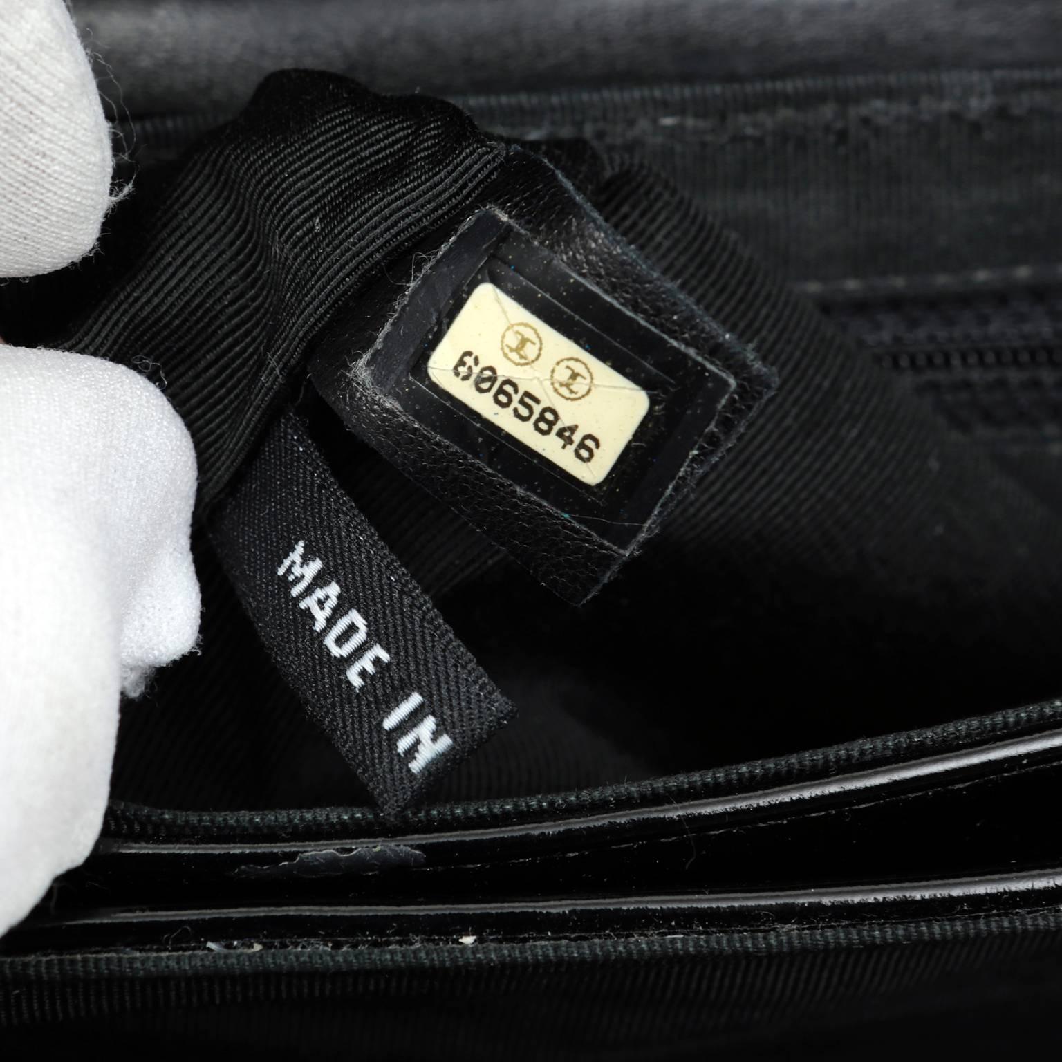 Chanel Black Patent Leather Digital Flap Bag- Keyboard Closure 3