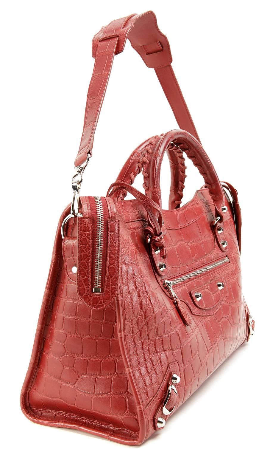 balenciaga crocodile city bag