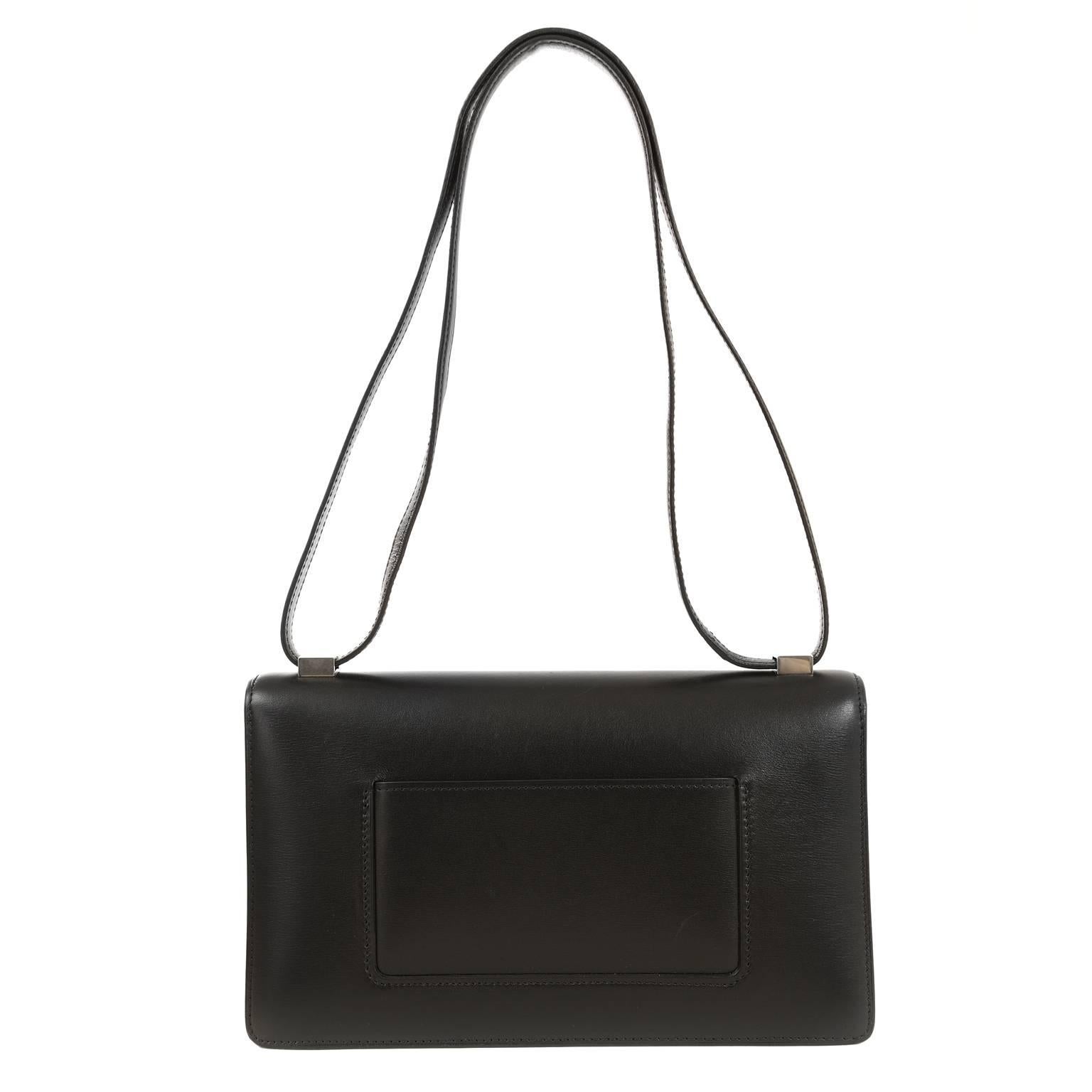 Celine Box Bag in Black Calfskin and Python at 1stDibs