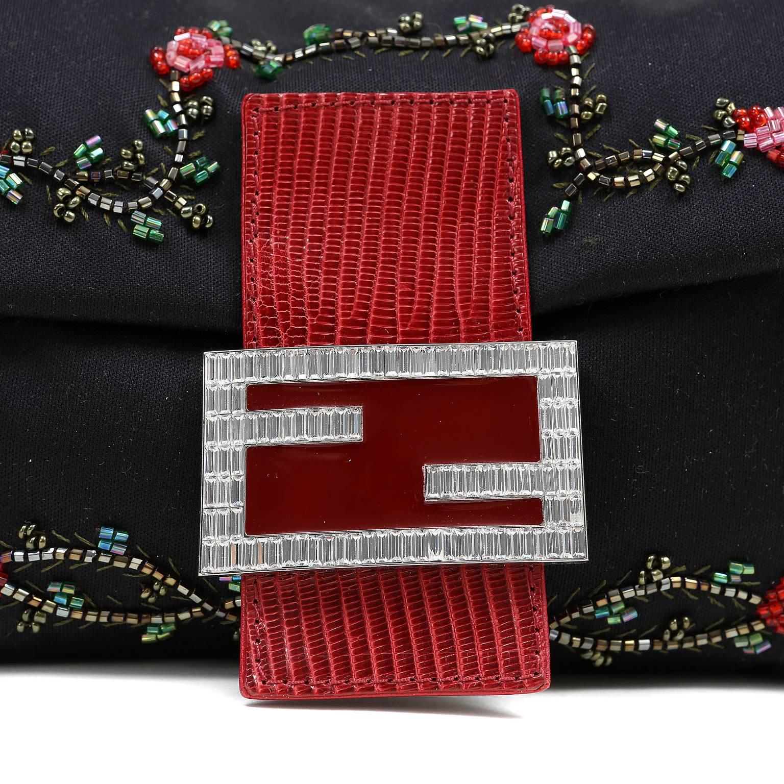 Fendi Black Beaded Baguette 2