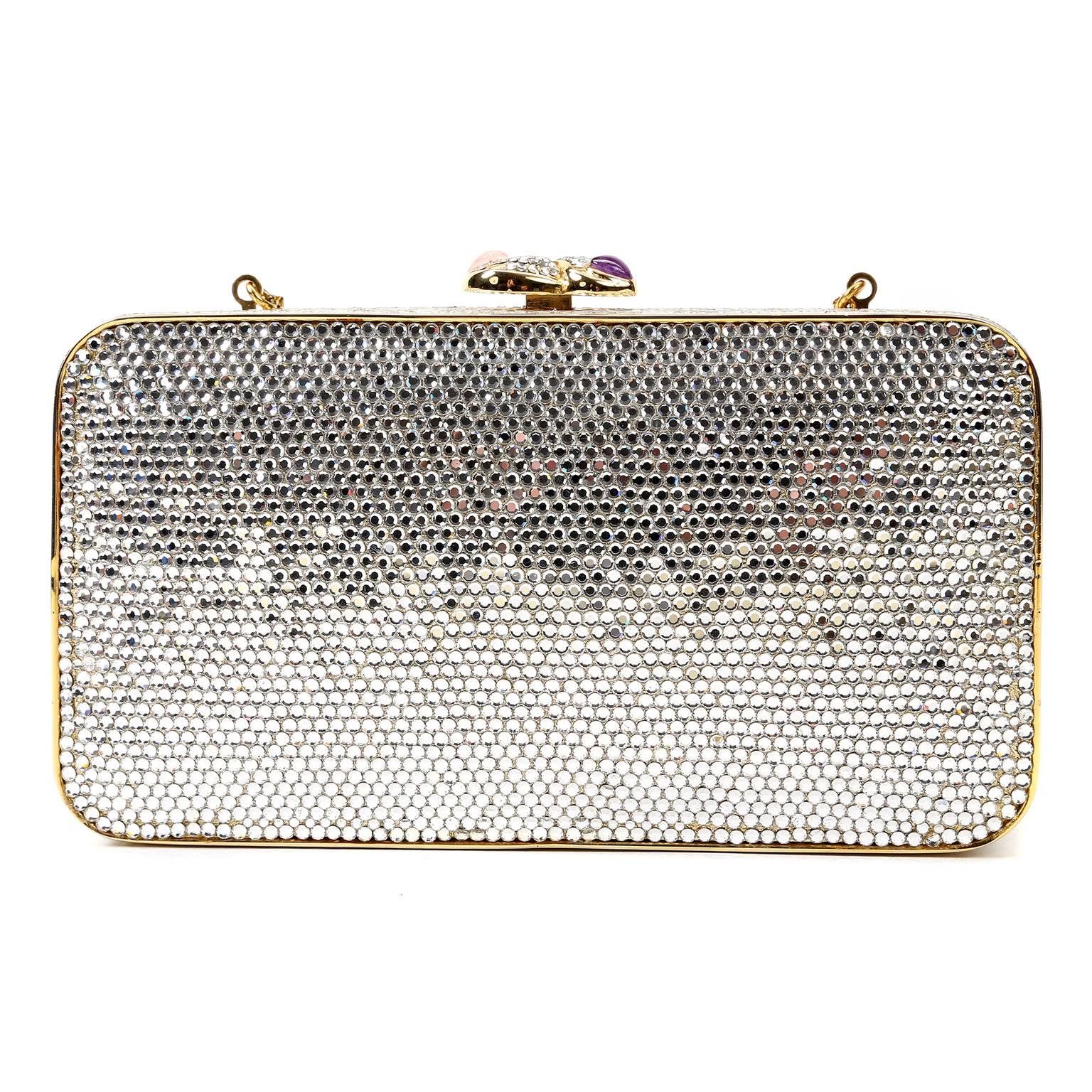 Judith Leiber Crystal Hearts Evening Bag In New Condition For Sale In Malibu, CA