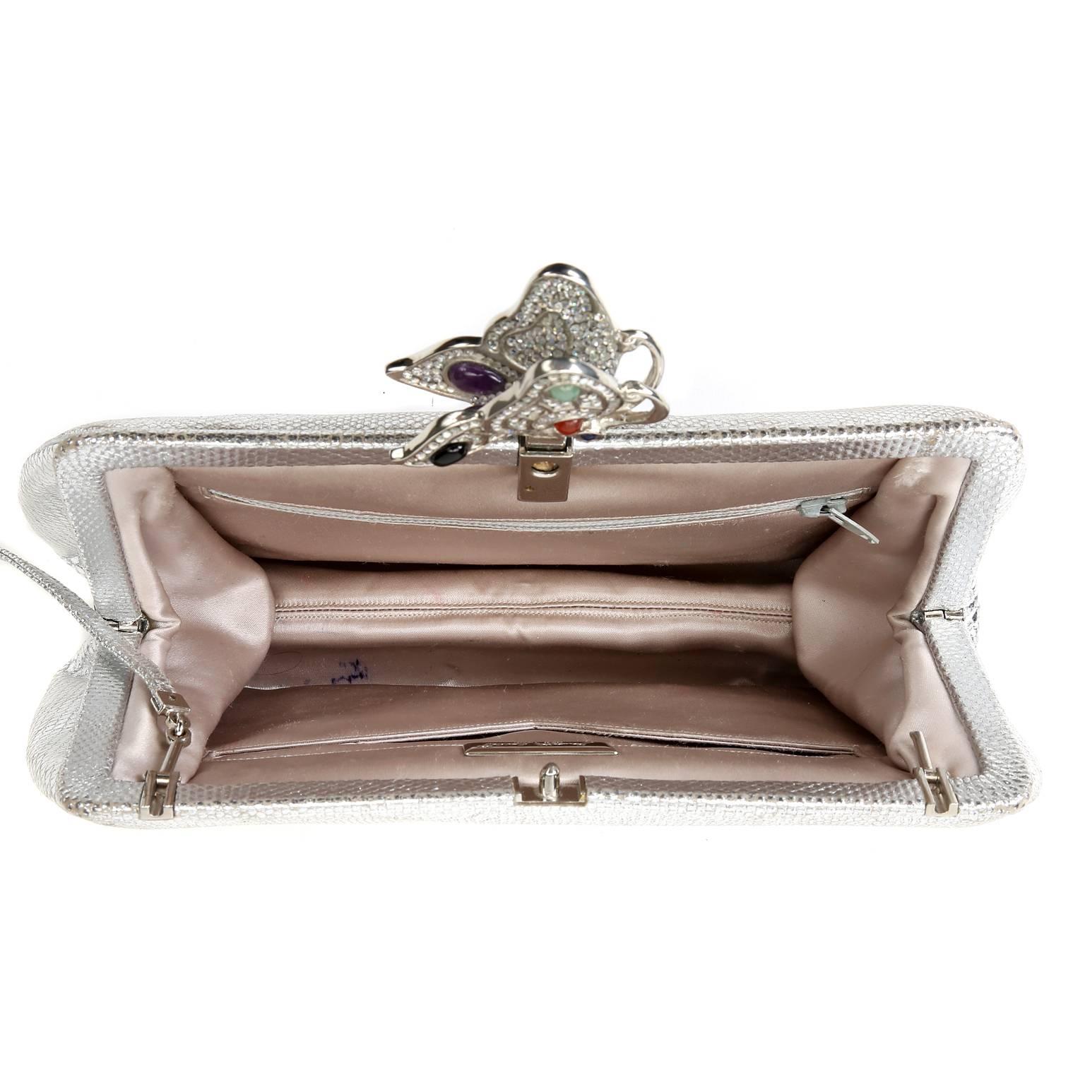 Judith Leiber Silver Lizard Evening Bag 4