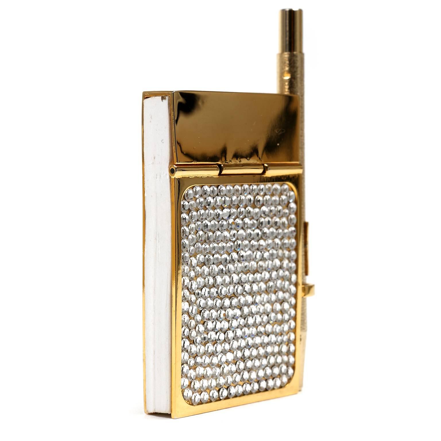 Judith Leiber Crystal Mini Note Pad with Pen For Sale 3