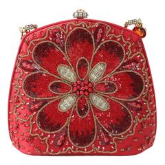 Judith Leiber Red Beaded Evening Bag